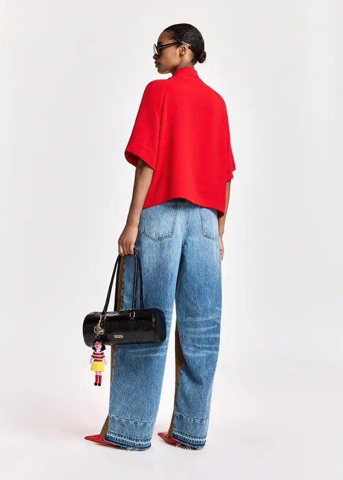 Kassie Neck Tie T-Shirt in Firestarter