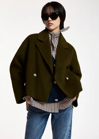 Kombu Double Face Jacket in Dusty Green