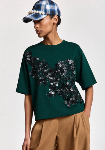 Kalani Short Sleeve Sweatshirt in Forest Whisper