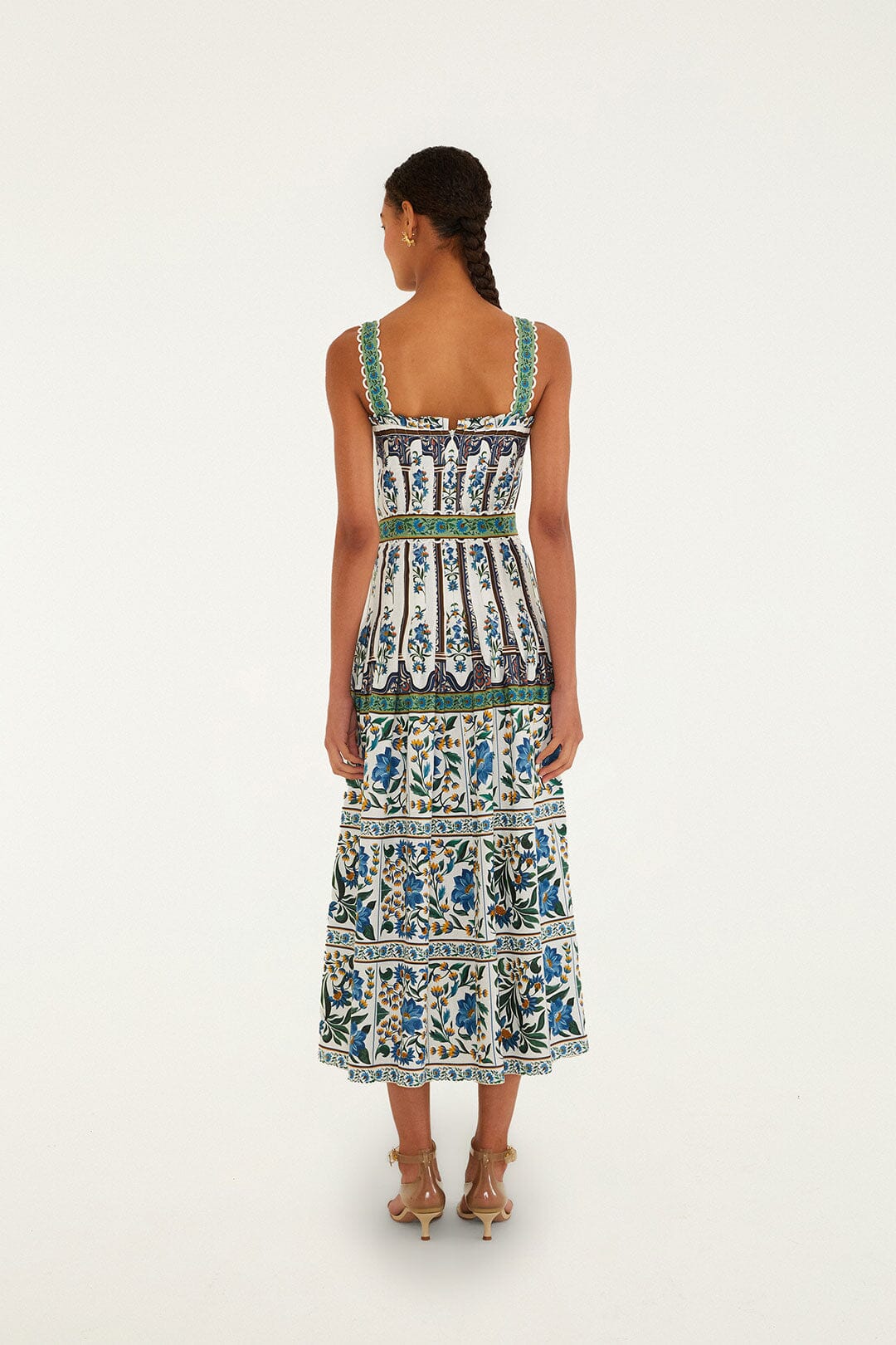 Manoela Off-White Sleeveless Belt Maxi Dress in Off-White