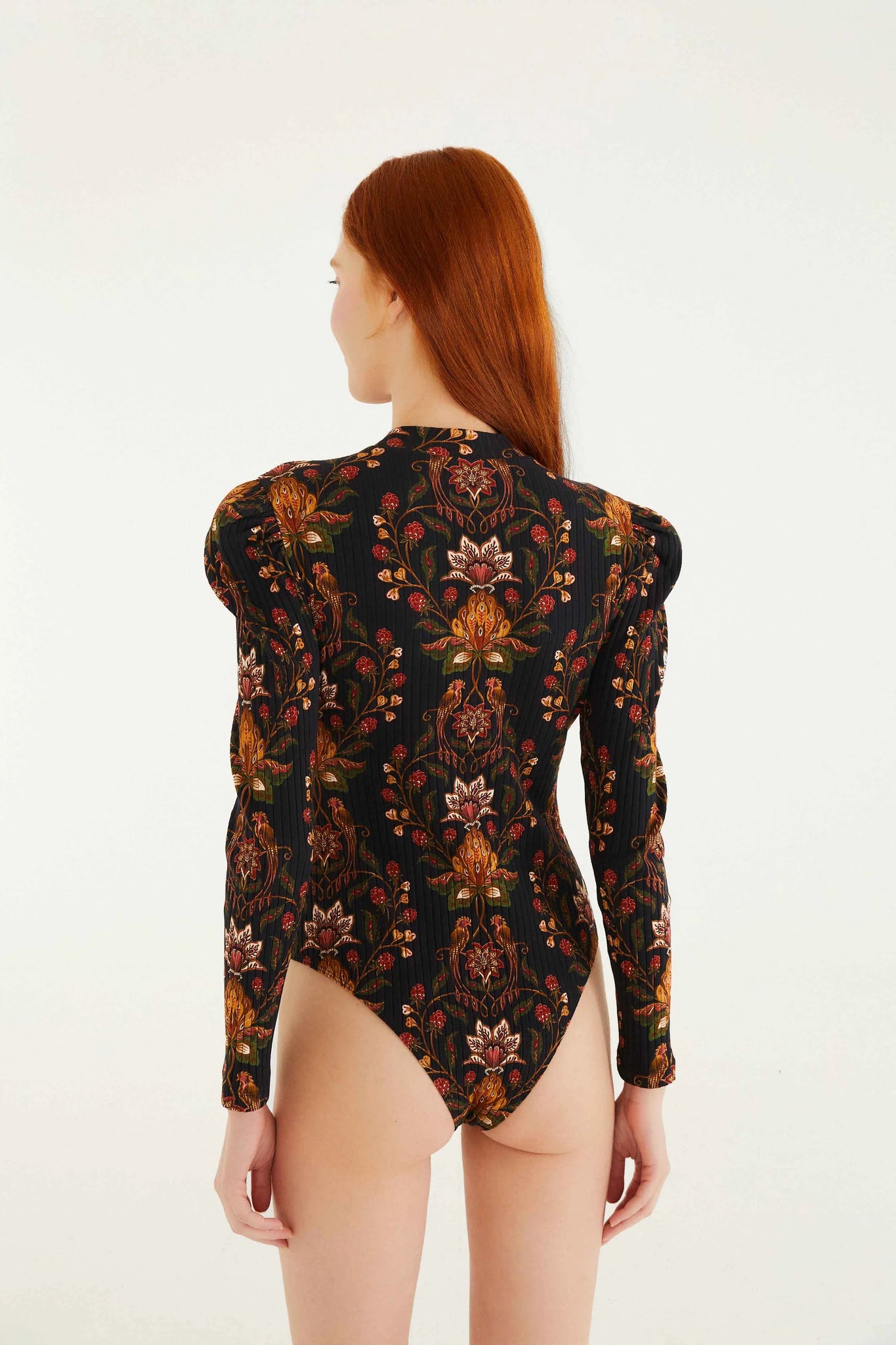 Berry Garden Black Bodysuit