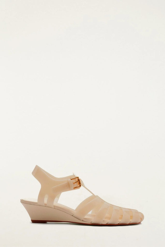 Fisherman Jelly Wedge Sandal in Ivory
