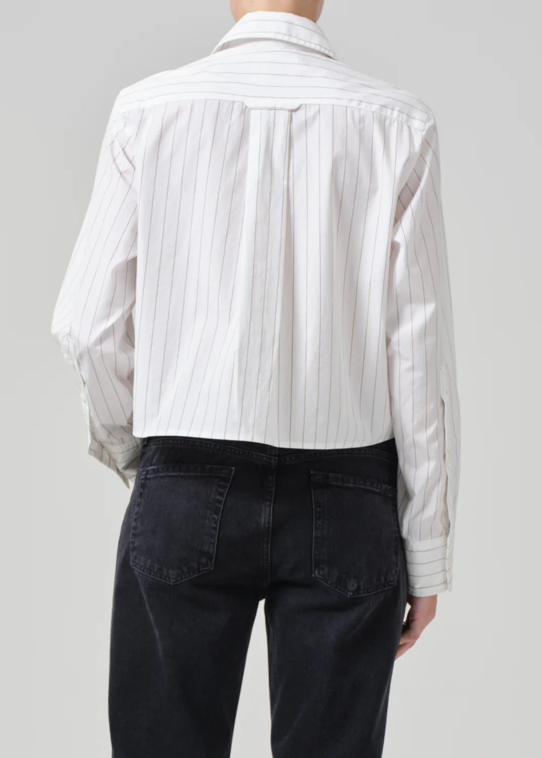 Fino Cropped Shirt in Clove Stripe