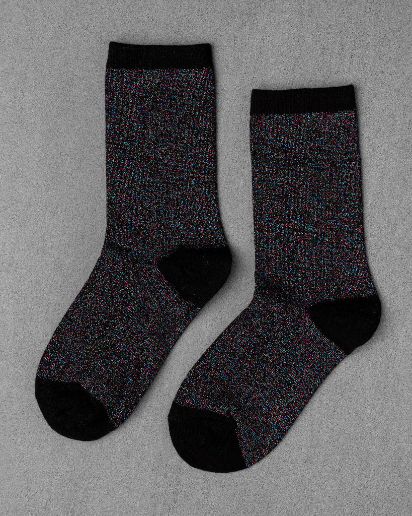 Glitter Socks in Black Disco