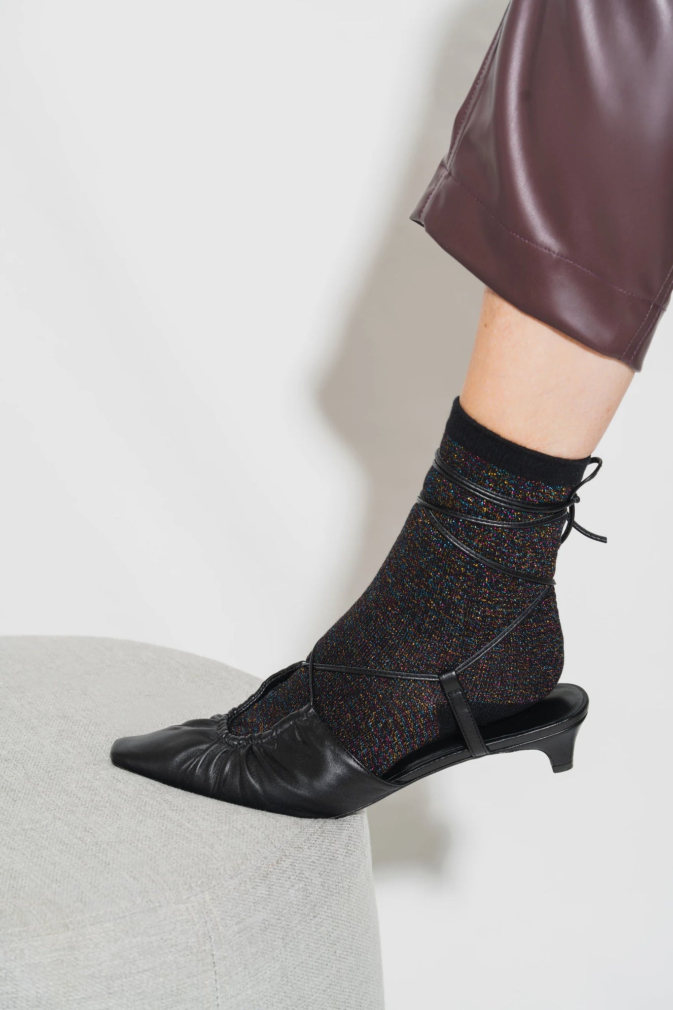 Glitter Socks in Black Disco