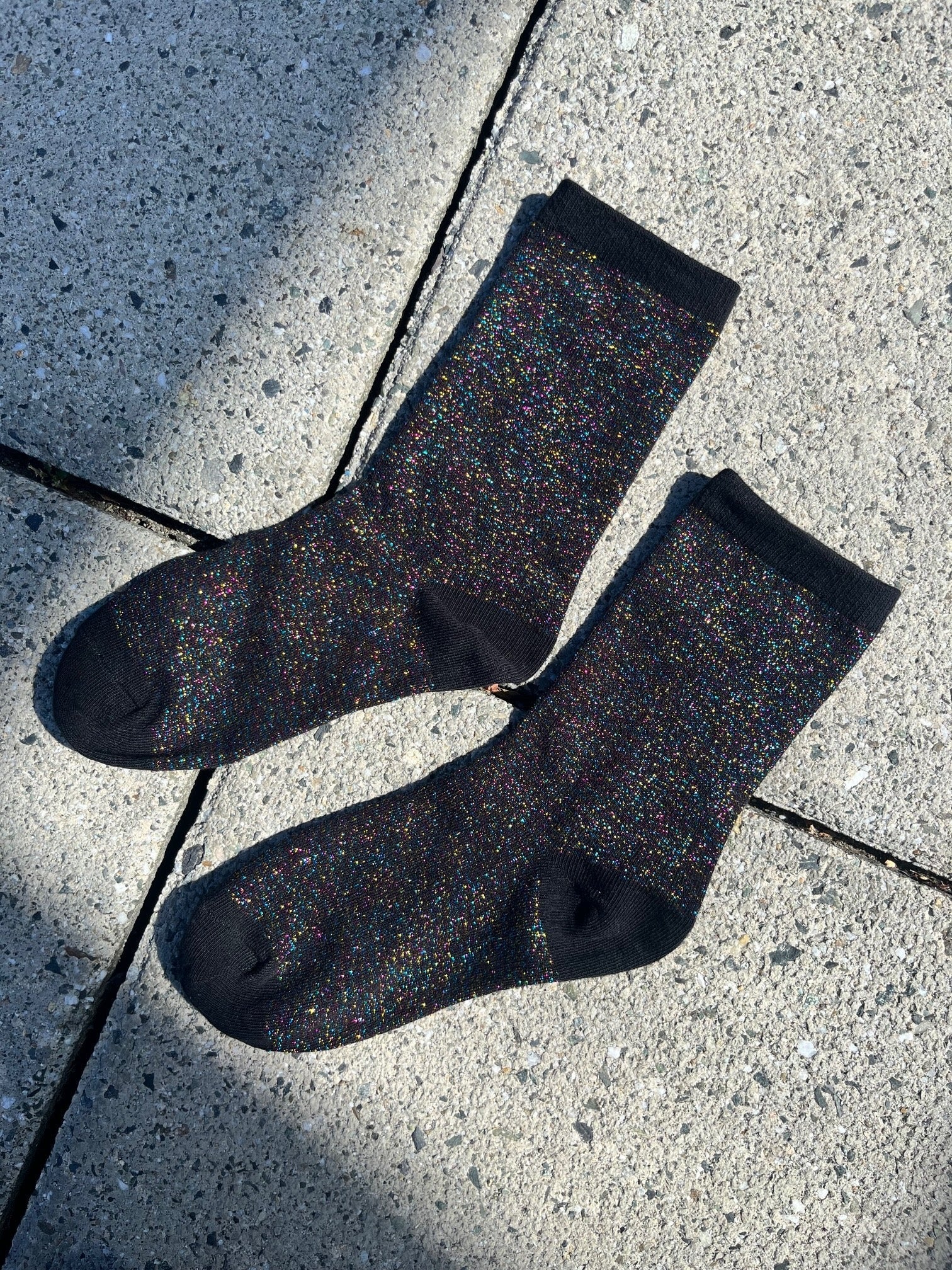 Glitter Socks in Black Disco