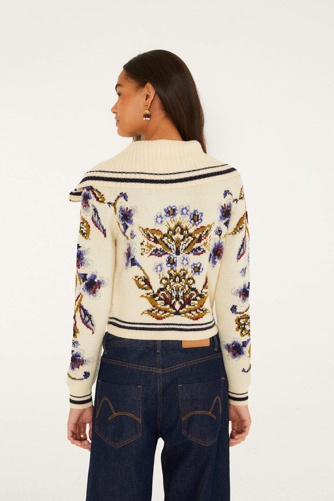 Golden Nature Full Zipper Knit Cardigan
