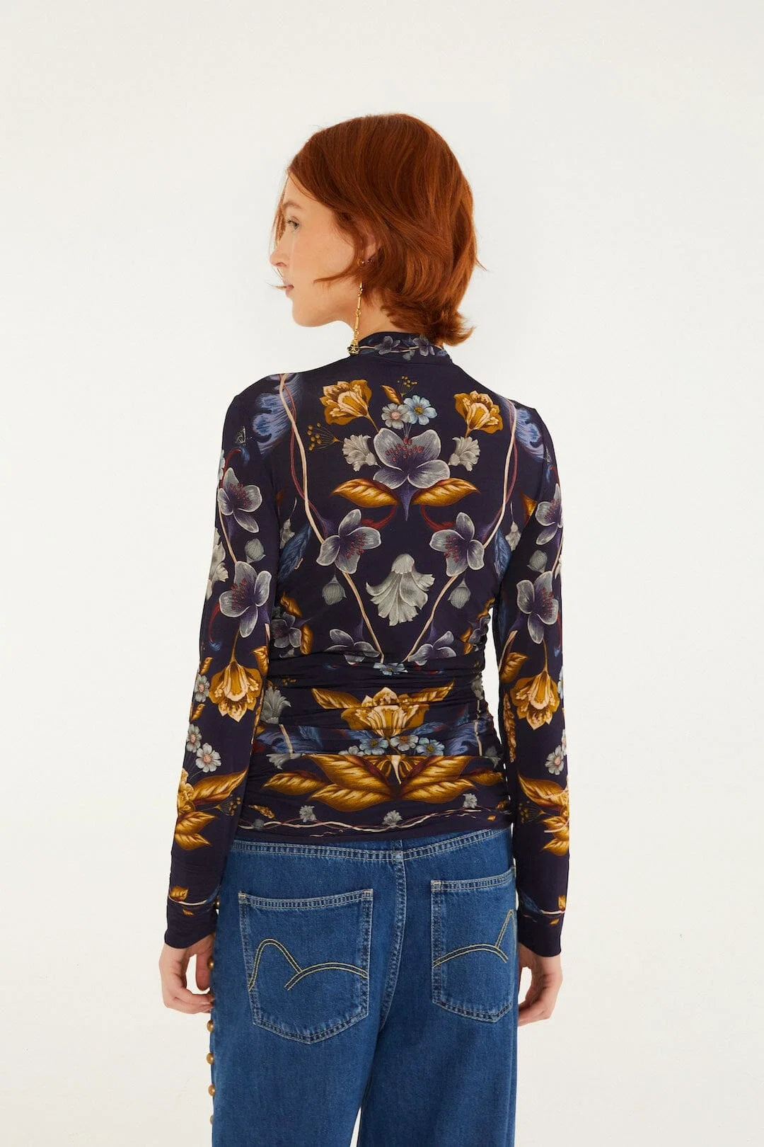 Golden Nature Long Sleeve Jersey Blouse