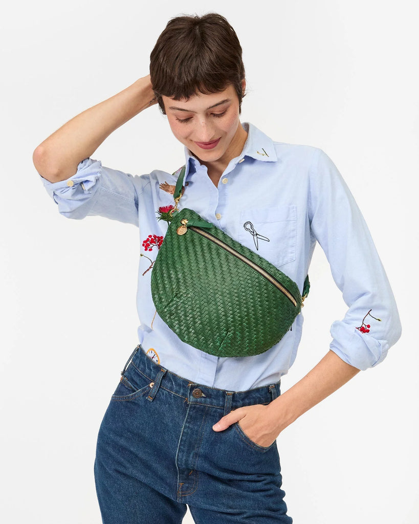 Grande Fanny in Evergreen Woven Zig-Zag