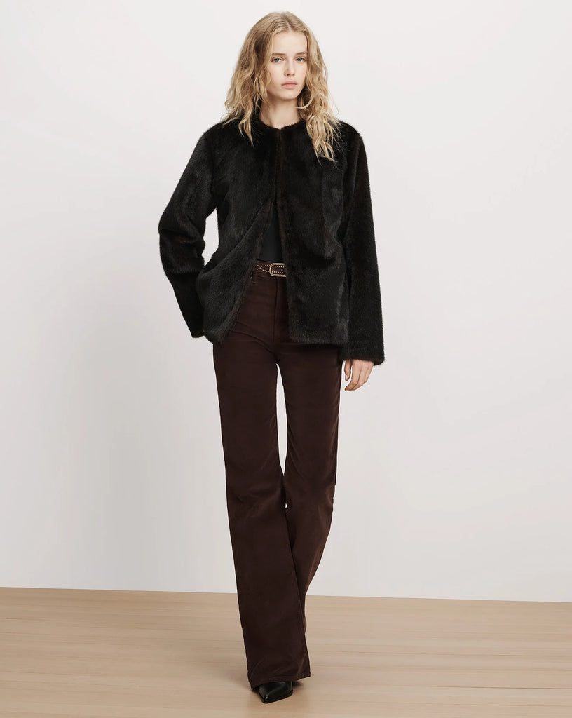 Griselda Faux Fur Coat in Sable