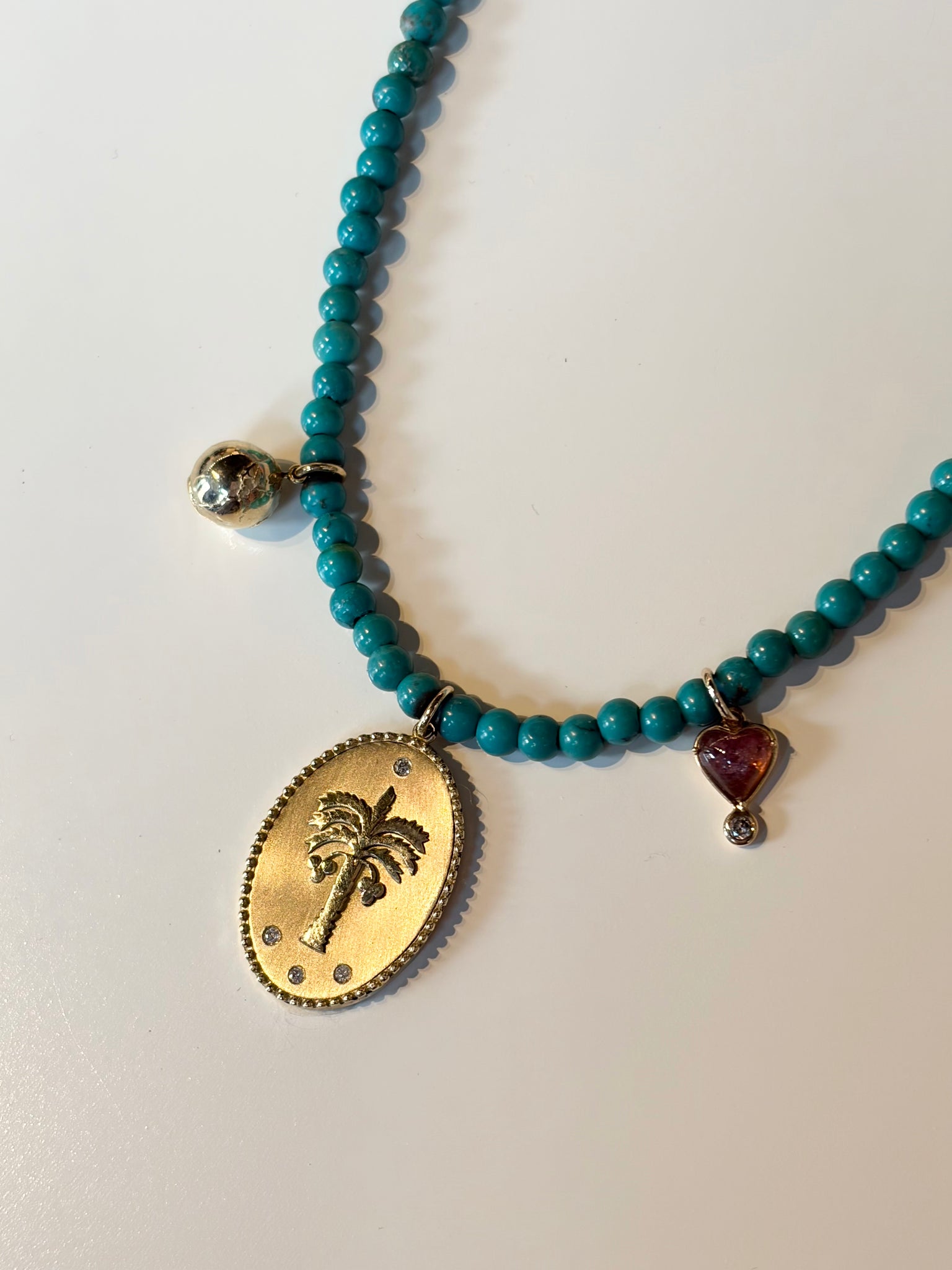 OAK Turquoise Beaded Necklace with Charms