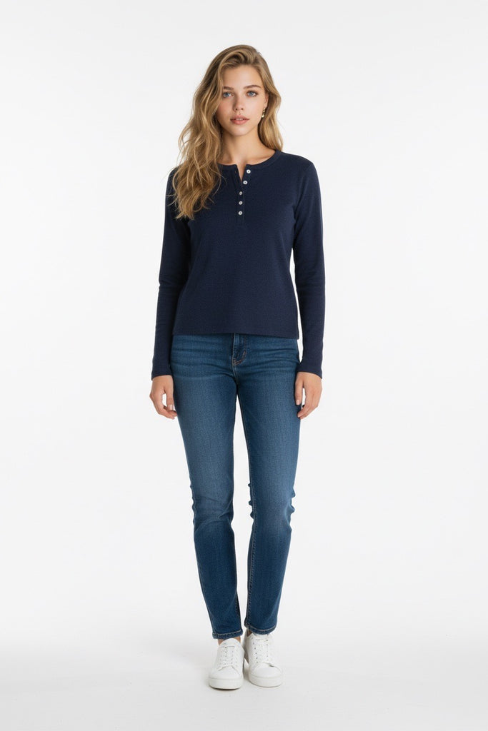 Sweater Henley in Navy