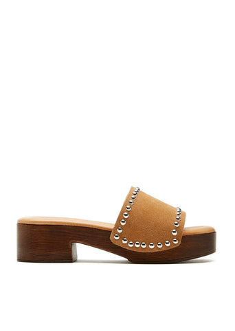 Santi Suede Clog Sandal in Tobacco
