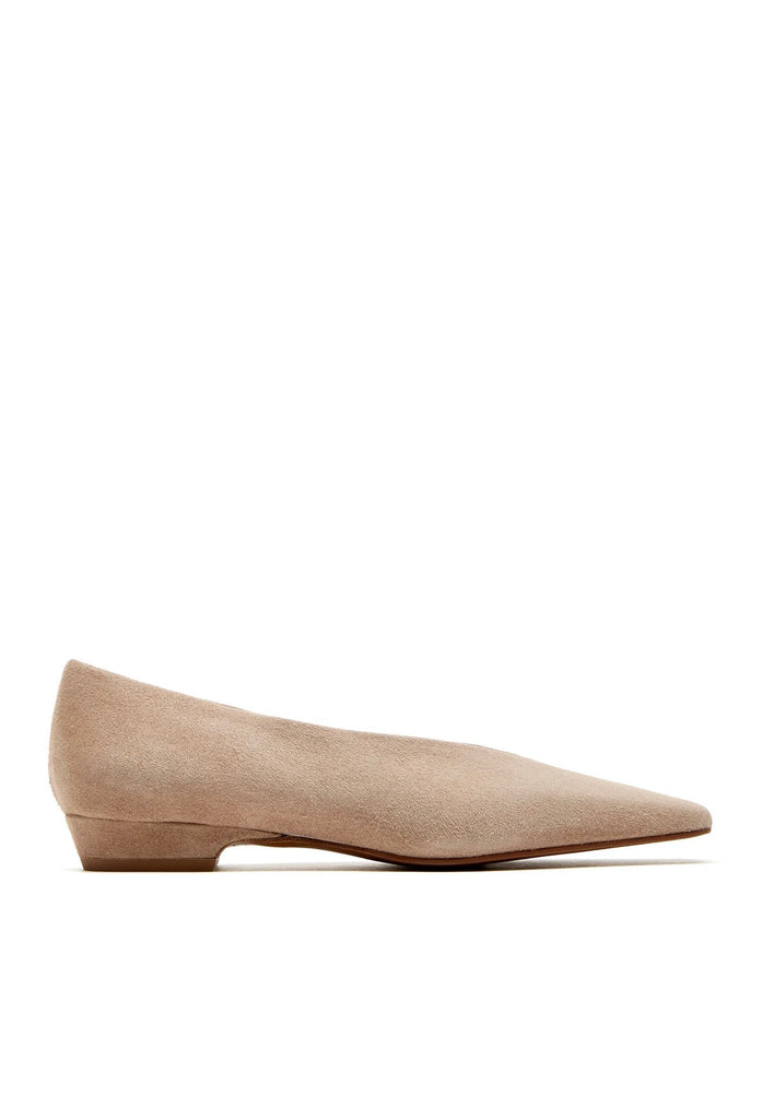 Jonas Suede Flat in Stone