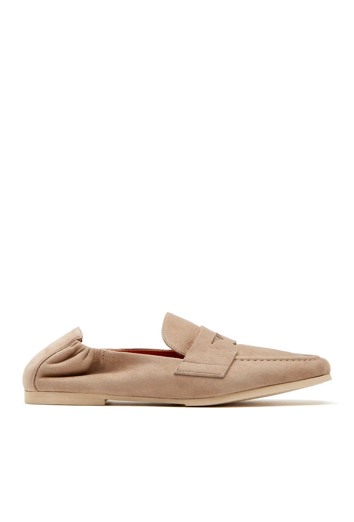 Kitson Suede Loafer in Stone