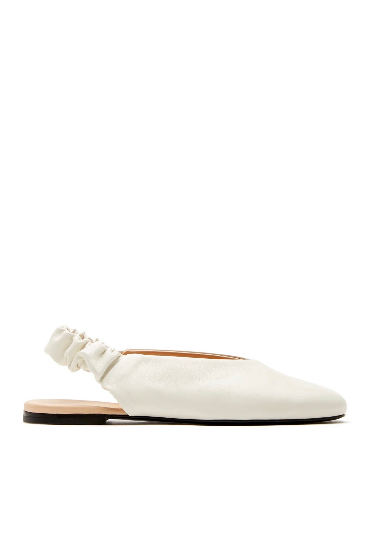 Glenn Leather Slingback Flat in Milk