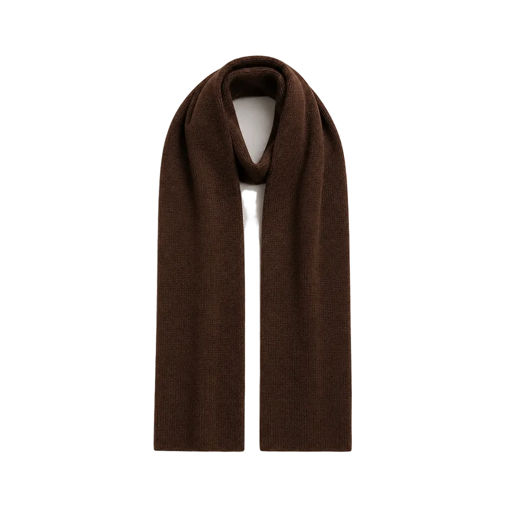 Cashmere Waffle Scarf in Espresso