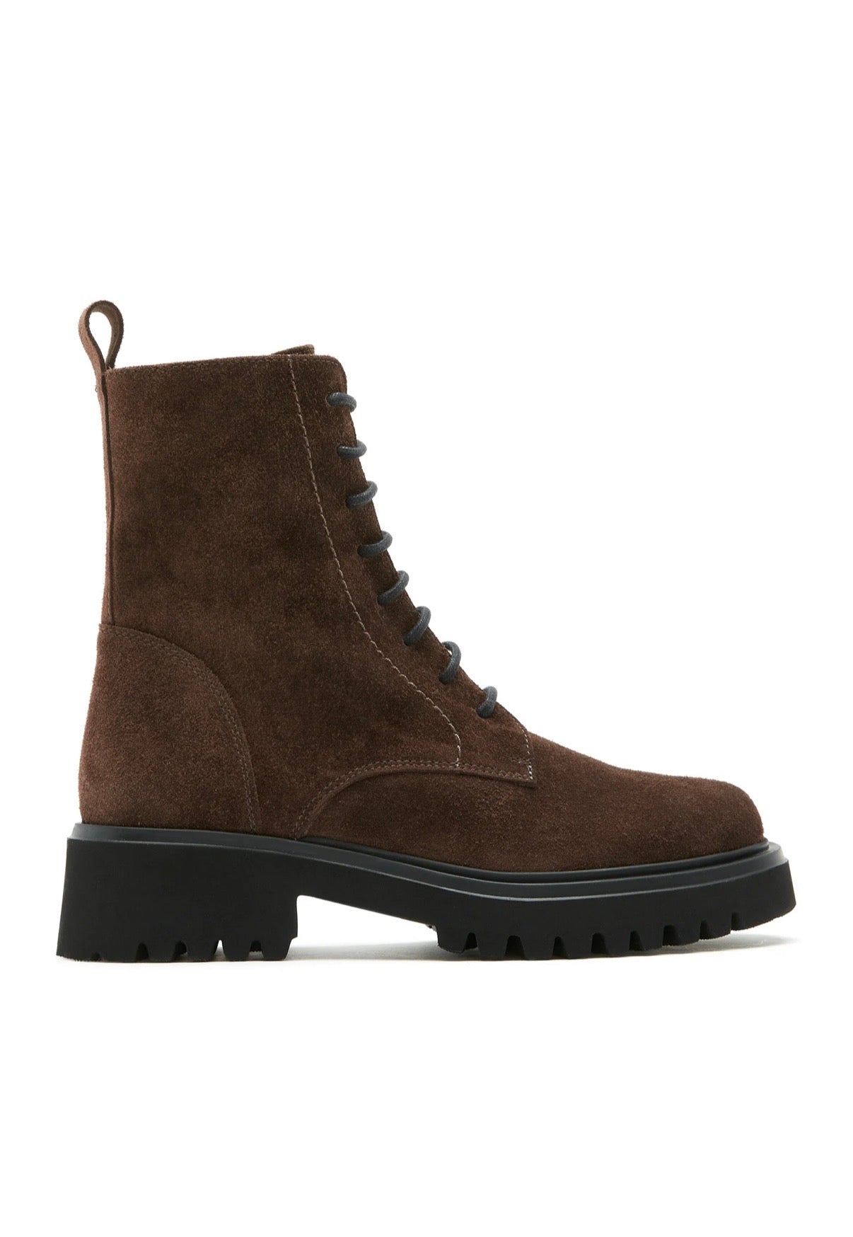 Knowledge Suede Lace Up Boot in Brunette