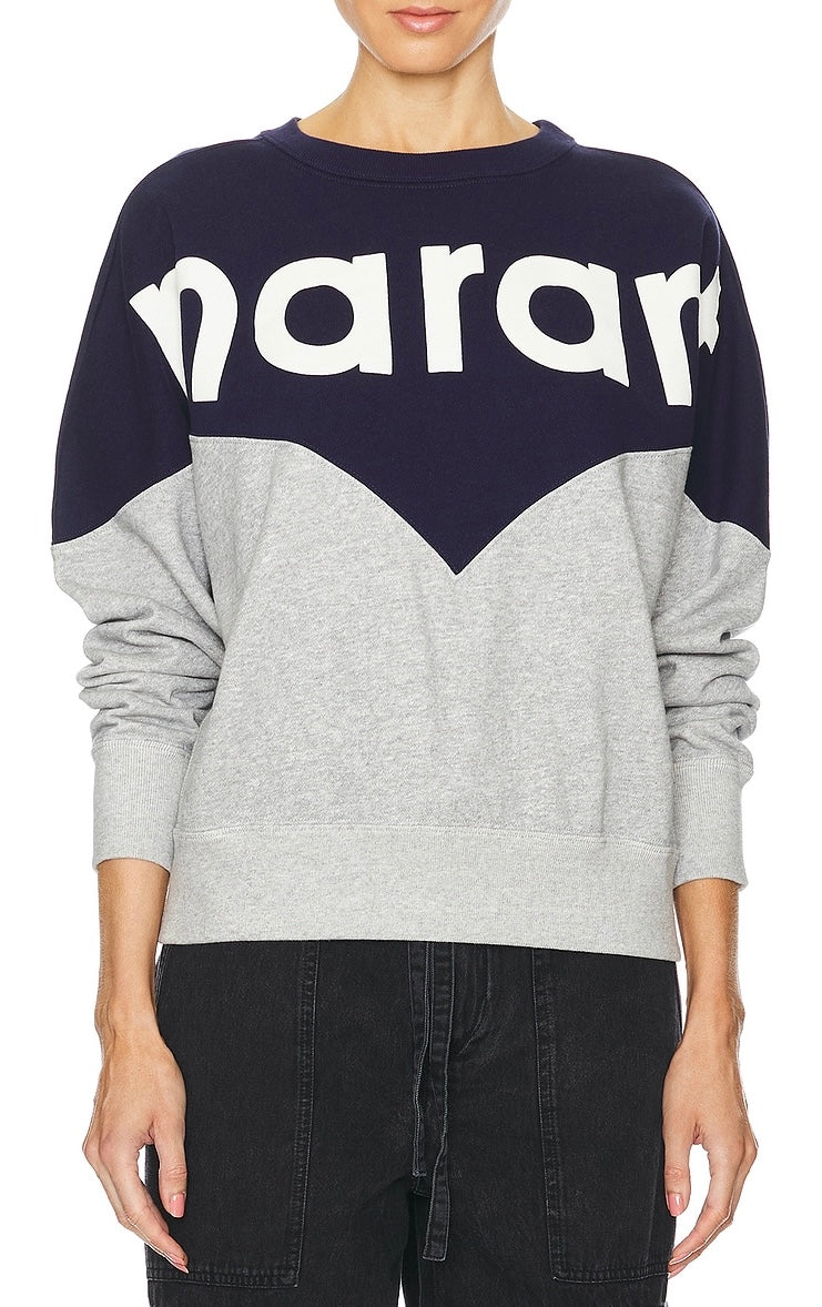 Houston Two-Tone Logo Sweatshirt in Navy Grey