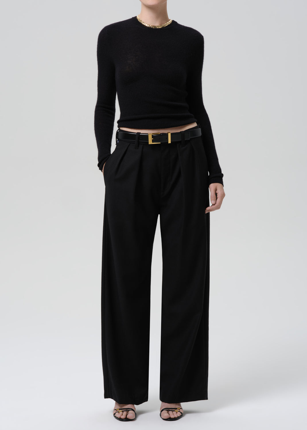 Ines Italian Virgin Wool Trouser in Black