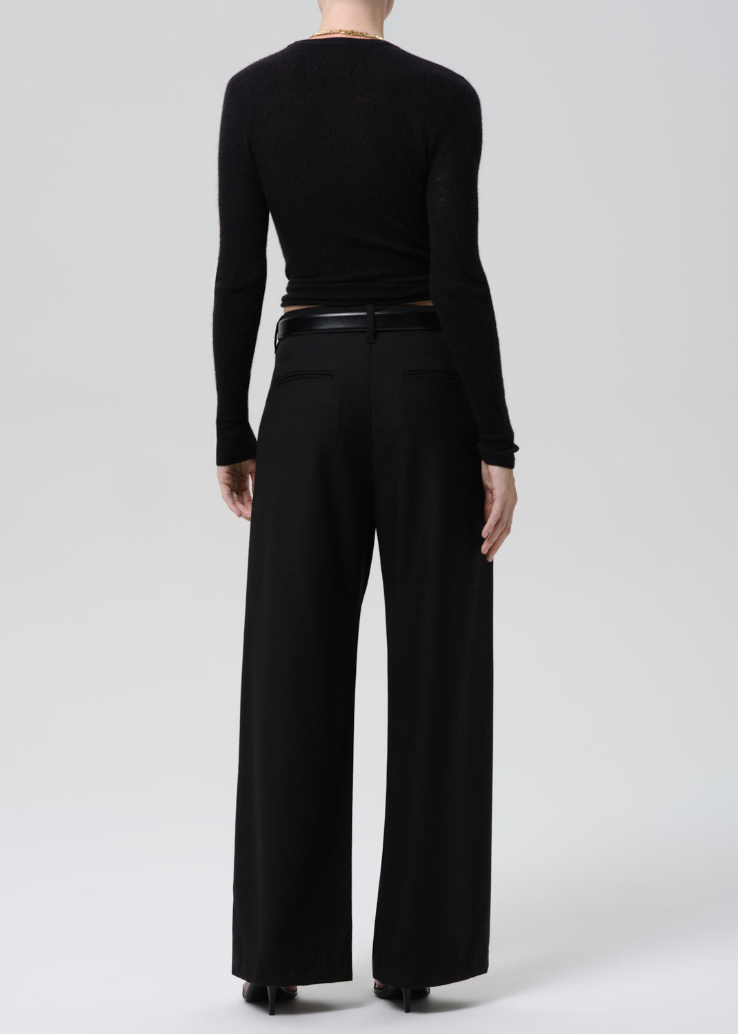 Ines Italian Virgin Wool Trouser in Black