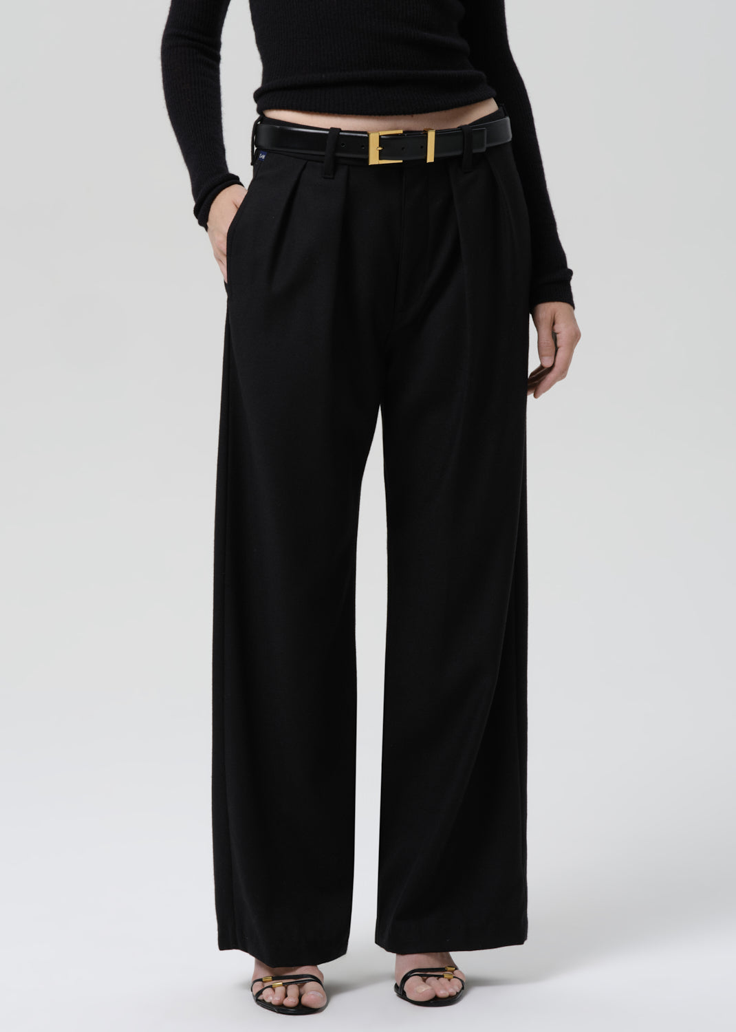 Ines Italian Virgin Wool Trouser in Black