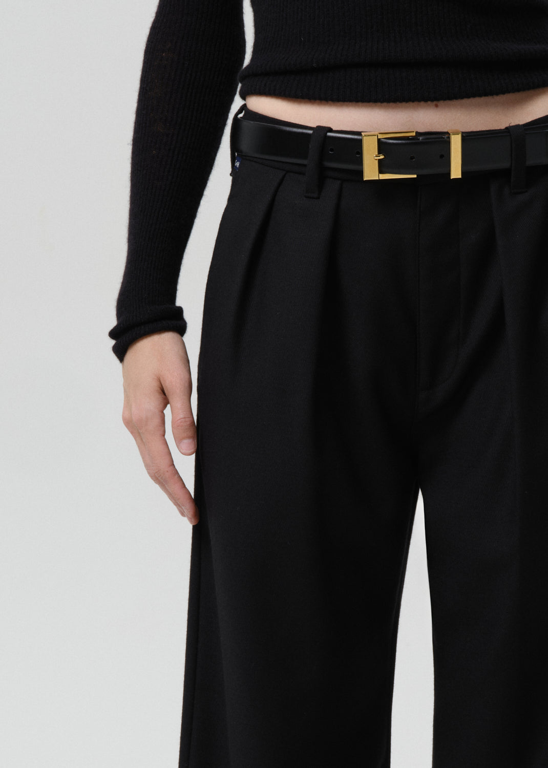 Ines Italian Virgin Wool Trouser in Black