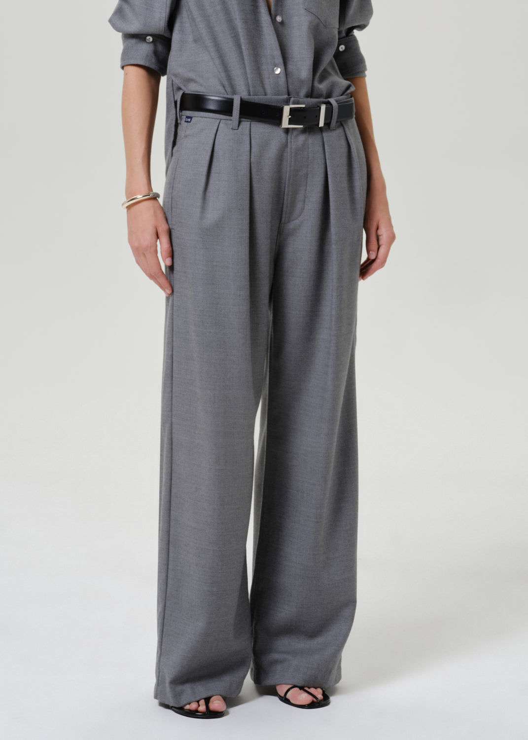 Ines Italian Virgin Wool Trouser in Gris