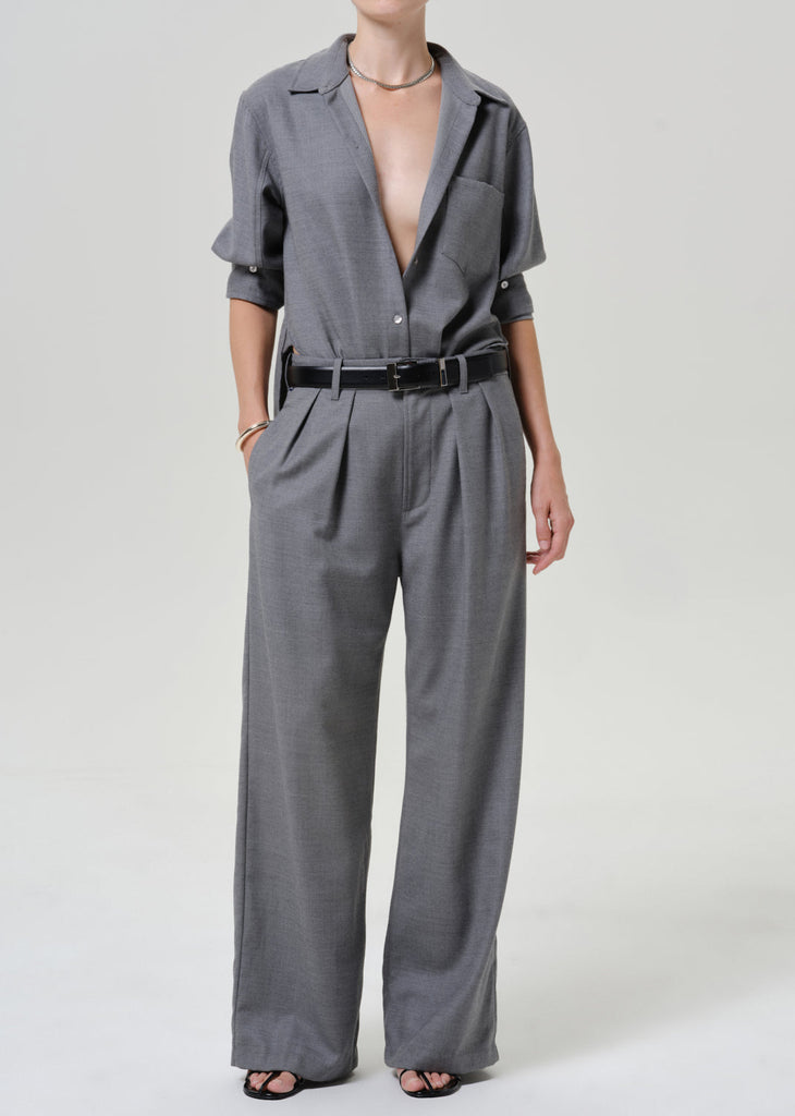 Ines Italian Virgin Wool Trouser in Gris