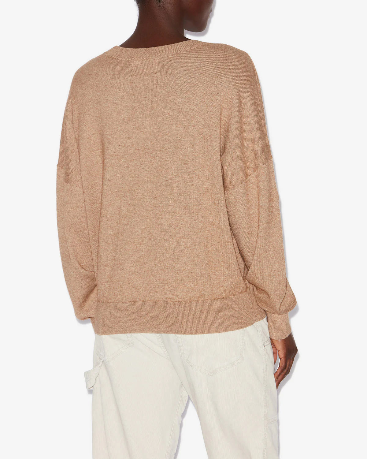 Marisans Logo Sweater in Mixed Cotton in Camel