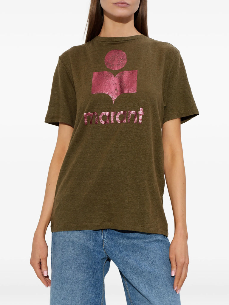 Zewel Tee Shirt in Khaki/Pink