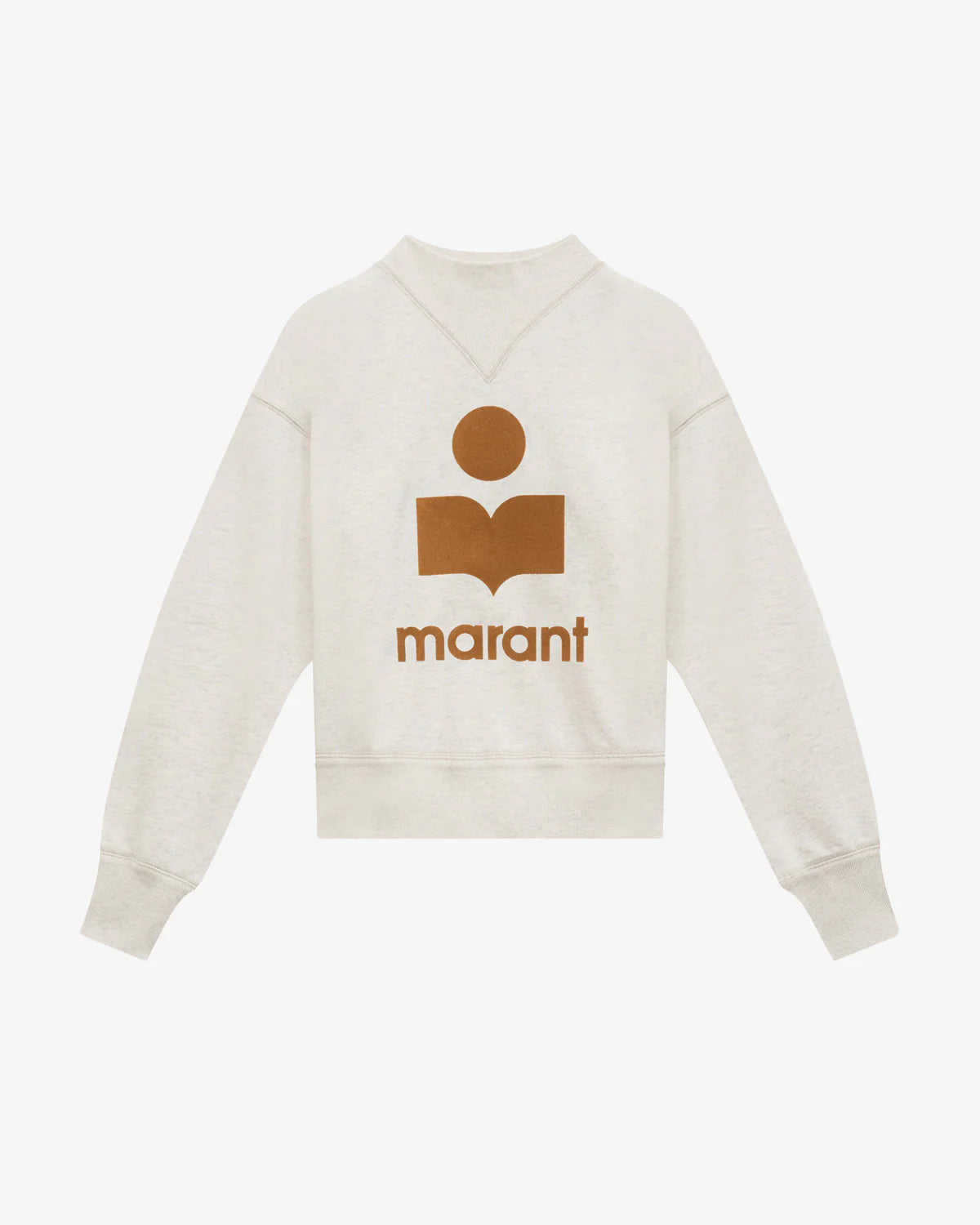 Moby Sweatshirt with Logo in Ecru and Camel