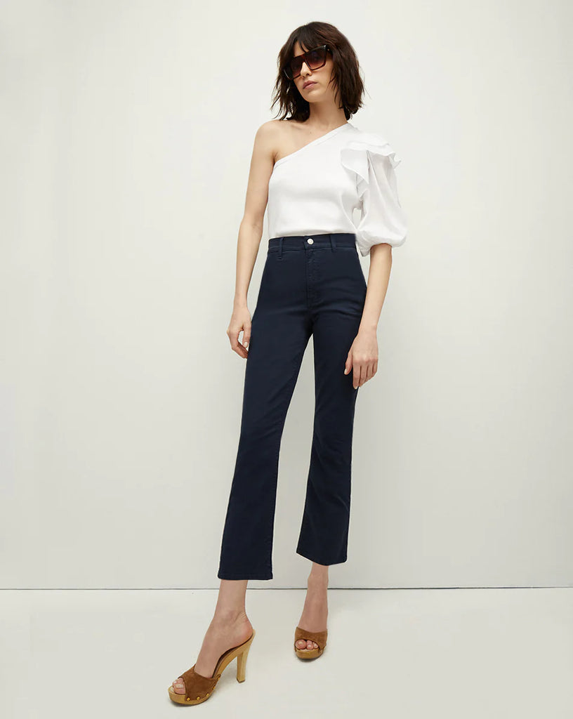 Carly Kick-Flare Pant with Slant Pockets in Navy