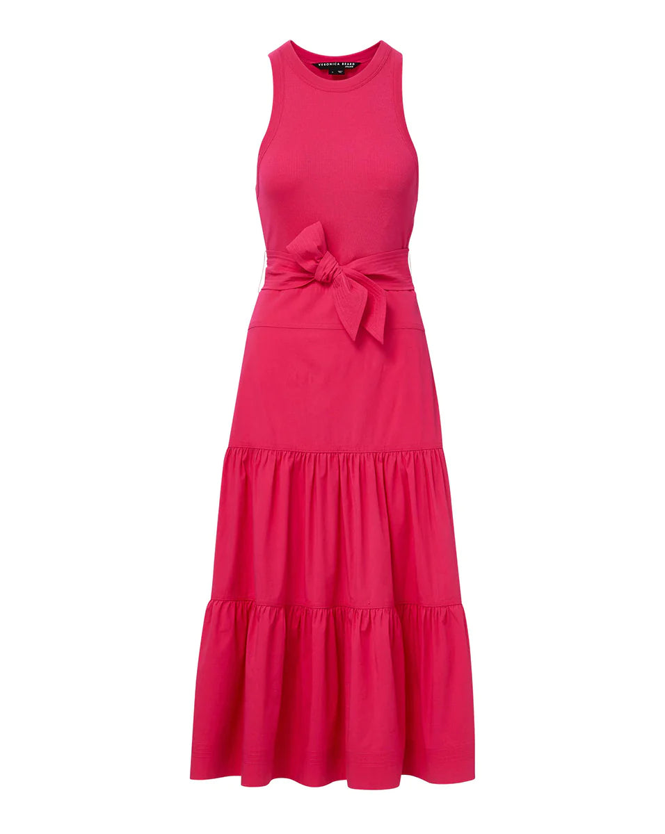 Austyn Tiered Dress in Fuchsia