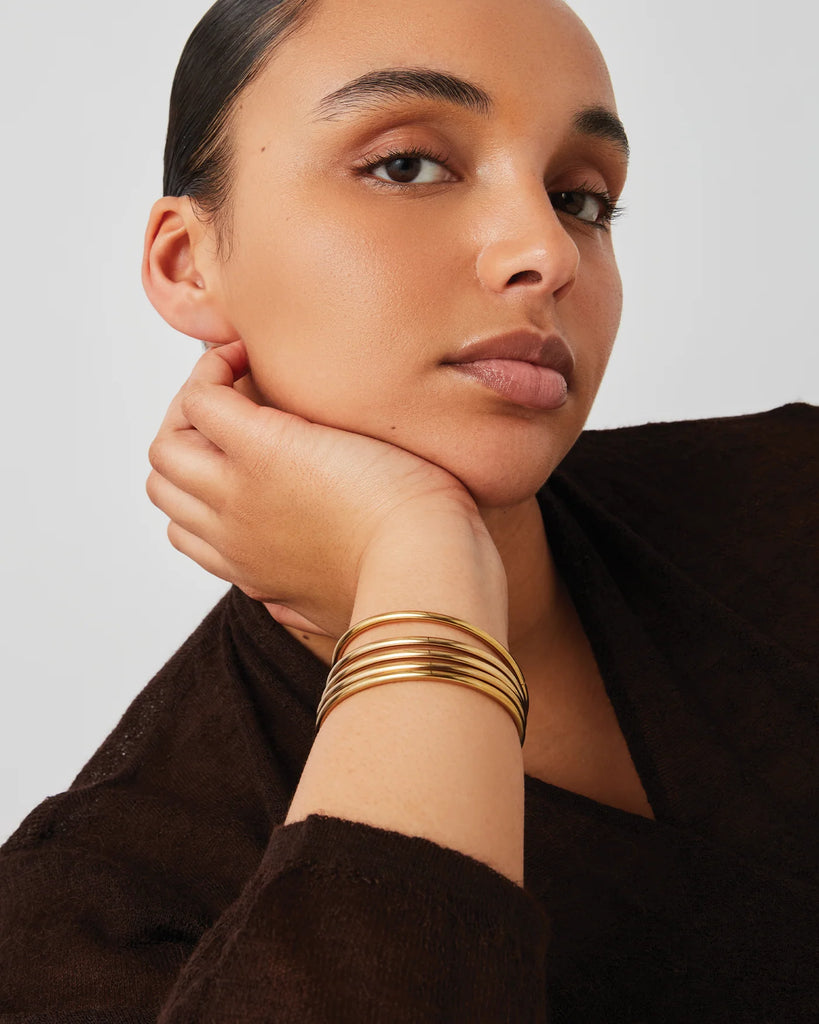 Dane Bangle Set 5-Pack in Gold