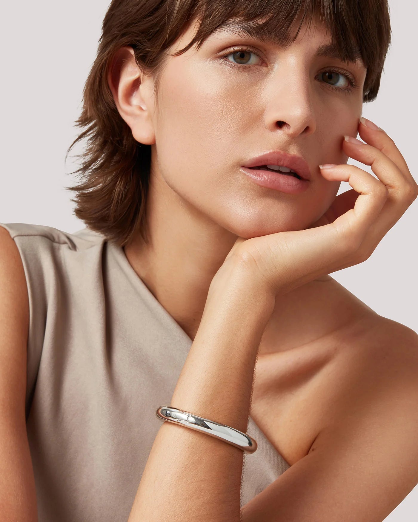 Gia Mega Bangle in Silver