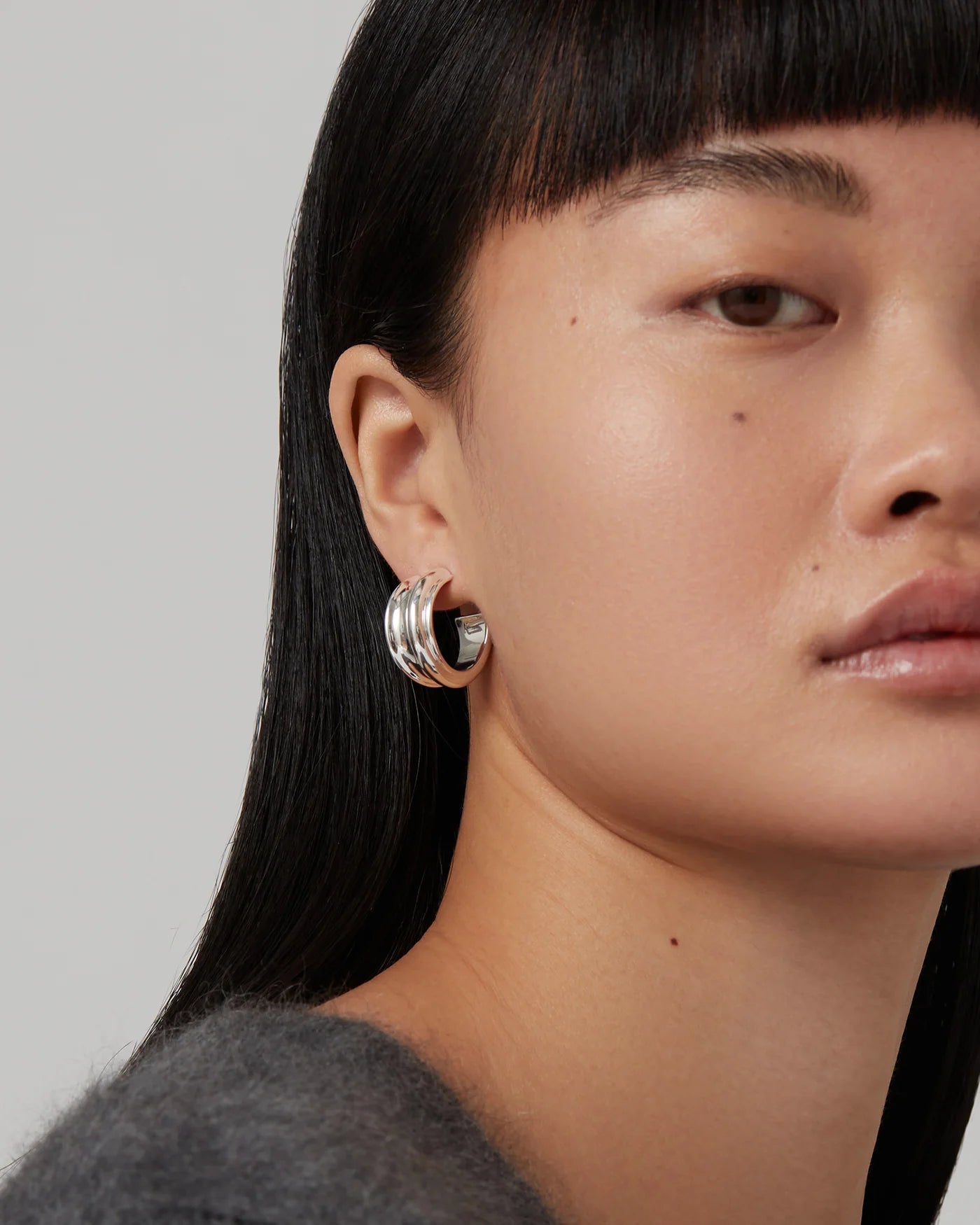 Lennon Hoops in Silver