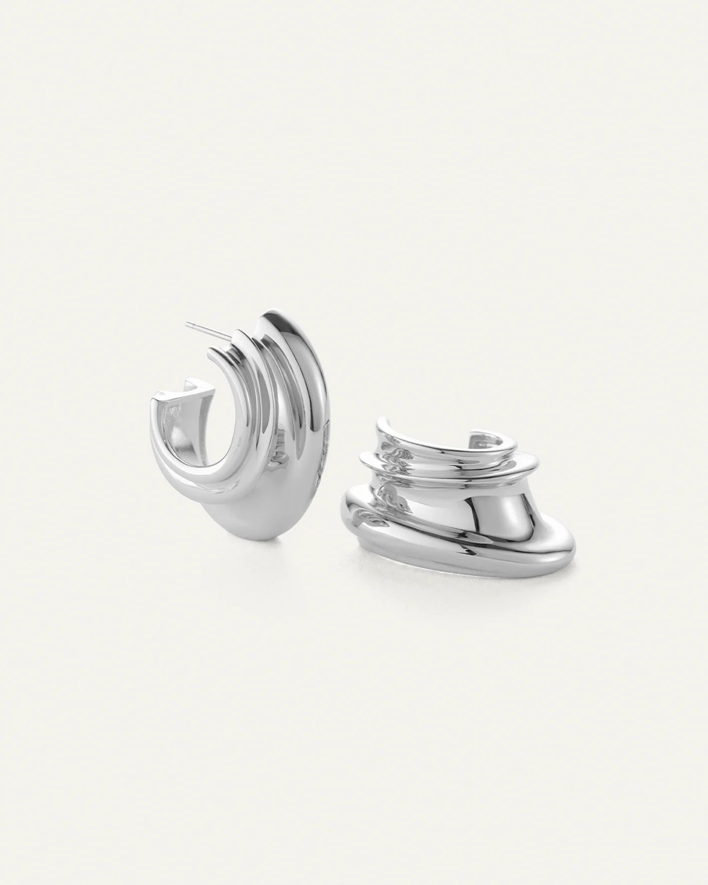 Leona Hoops in Silver