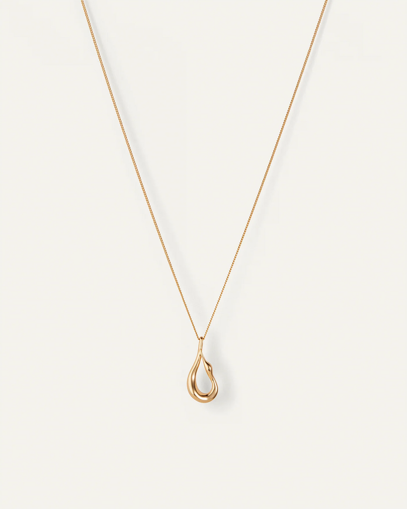 Mini Egret Pendant Necklace in Gold