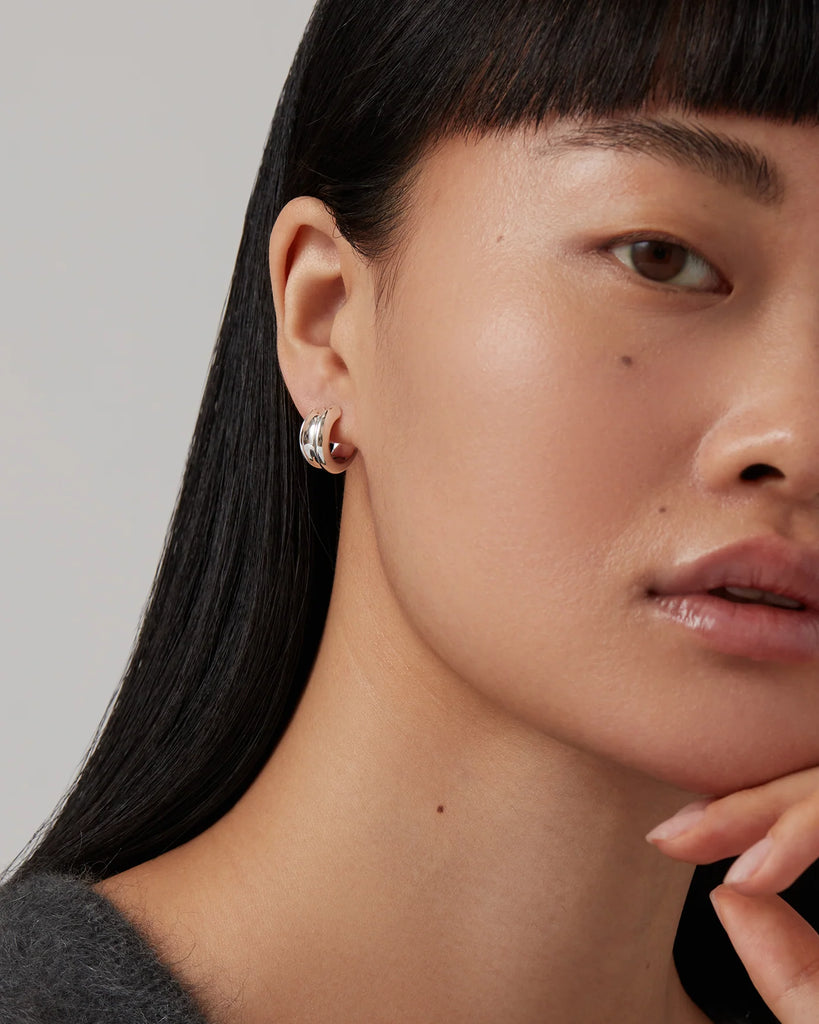 Mini Lennon Hoops in Silver