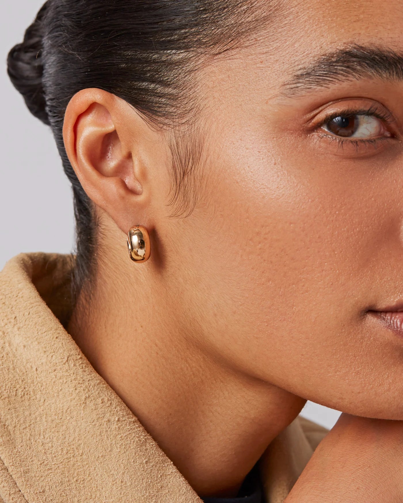 Mini Tome Hoop Earrings in Gold
