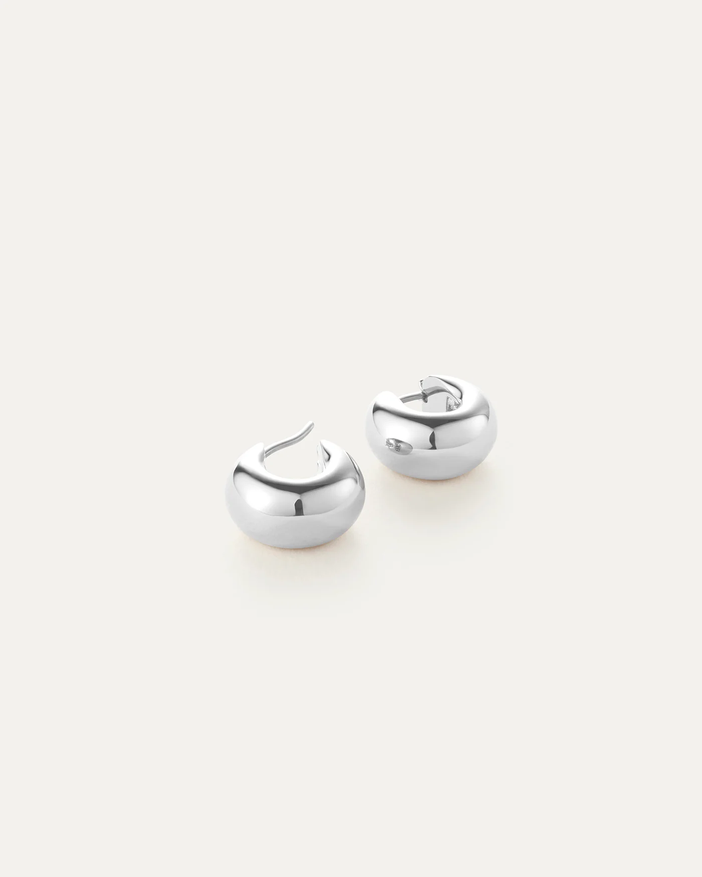 Mini Tome Hoop Earrings in Silver