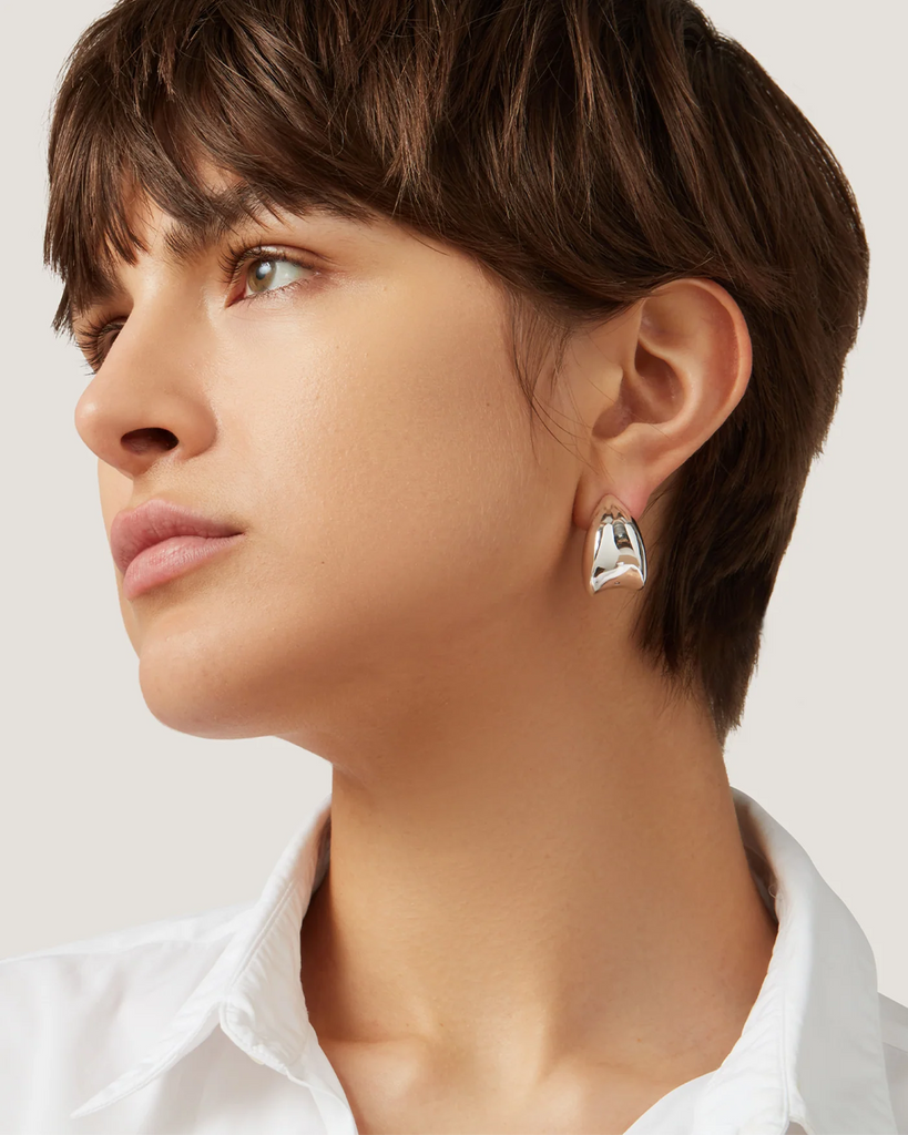 Paige Puff Earrings Silver