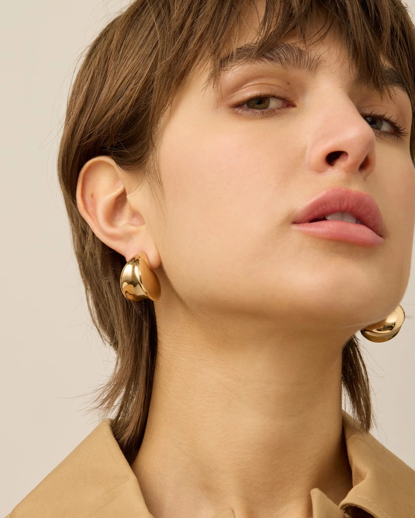 Paige Puff Earrings in Gold