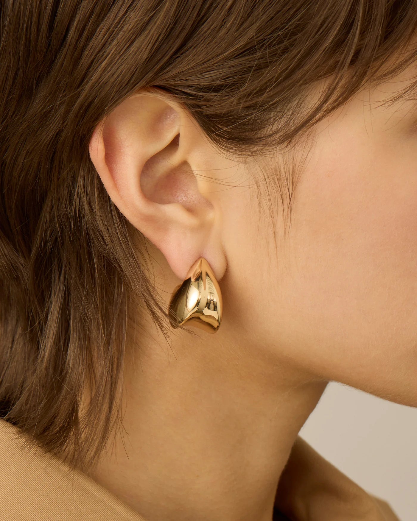 Paige Puff Earrings in Gold