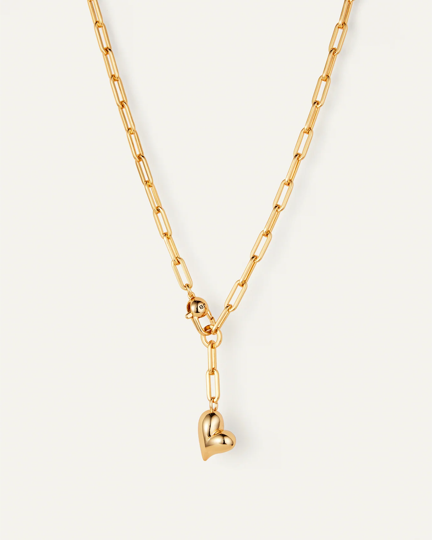 Puffy Heart Necklace in Gold