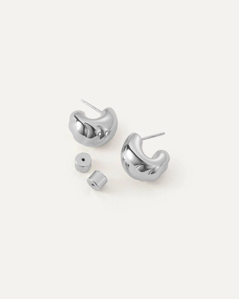 Small Nelle Hoop Earrings in Silver