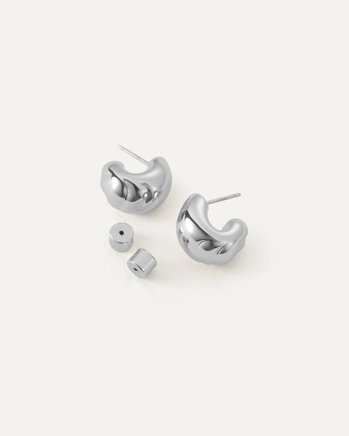 Small Nelle Hoop Earrings in Silver