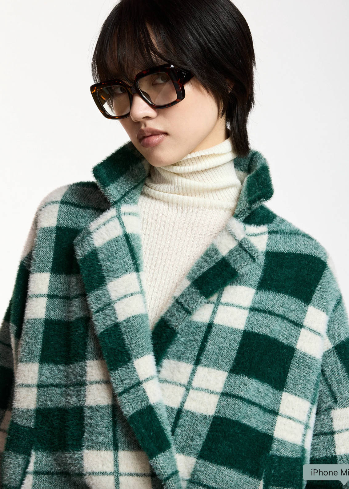 Karreau Check Knitted Jacket in Forest Whisper