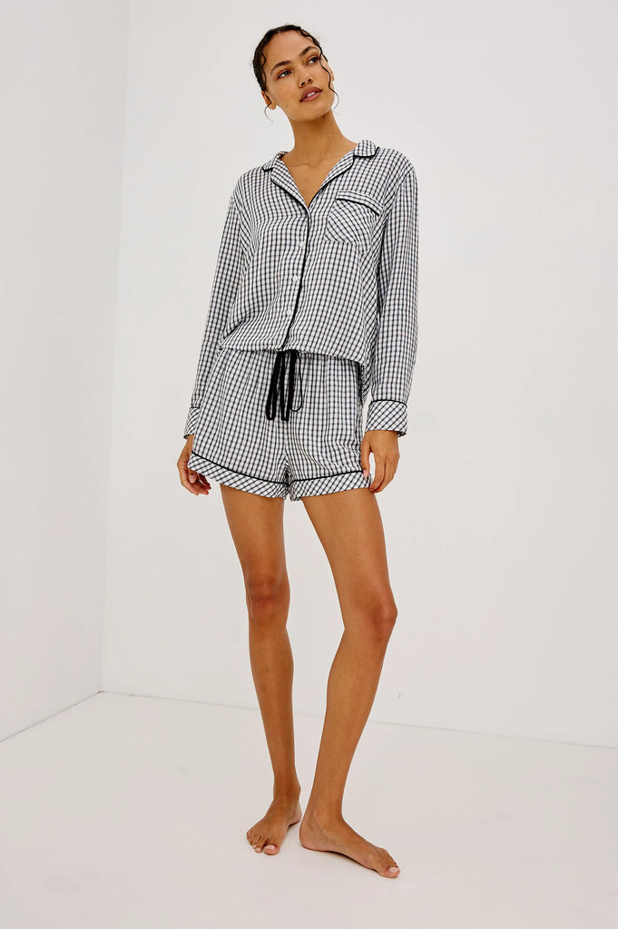 Kellen Pajama Set in Black White Gingham